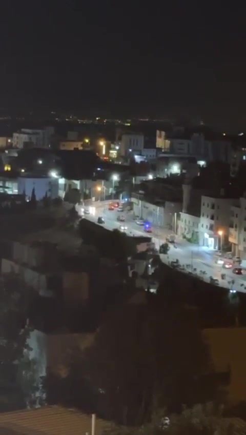 Large Israeli security forces operation at the site of the car explosion in the city of Hebron