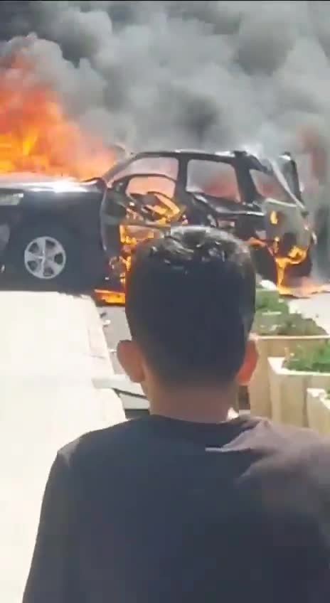 A car was attacked in the city of Sidon in southern Lebanon while drone alerts activated across large parts of northern Israel