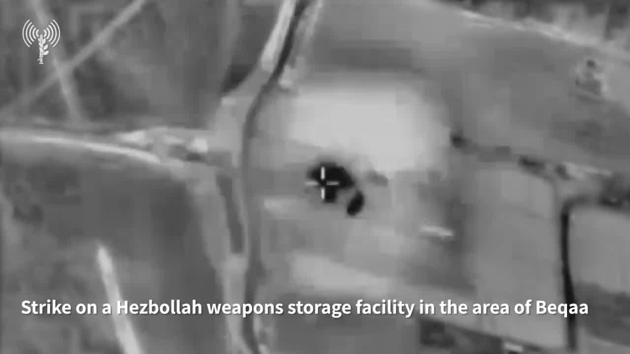 Israeli army footage shows strikes that destroyed Hezbollah weapons storage facilities in Lebanon's Beqaa Valley