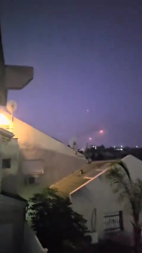 Footage from the Western Galilee shows the Iron Dome engaging a Hezbollah rocket attack from Lebanon