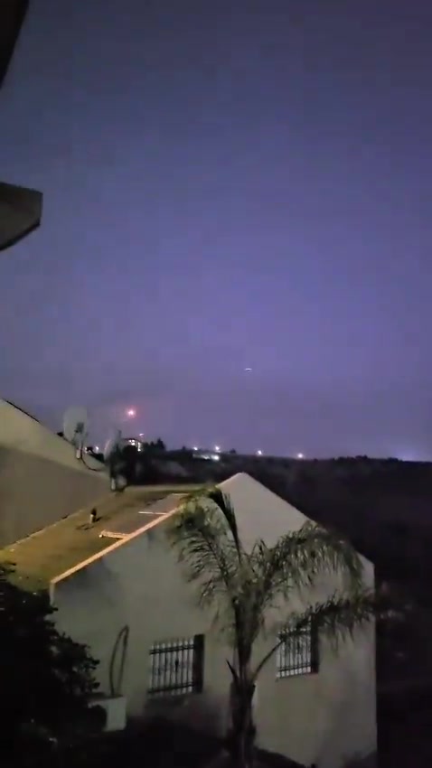 Footage from the Western Galilee shows the Iron Dome engaging a Hezbollah rocket attack from Lebanon