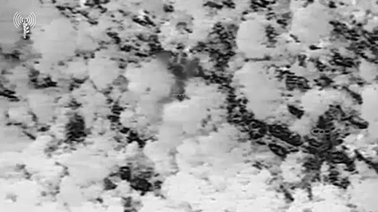 The Israeli army releases footage of airstrikes in southern Lebanon this morning, during which more than 100 fighter jets targeted thousands of Hezbollah rocket launchers that were intended to be used in an attack on Israel