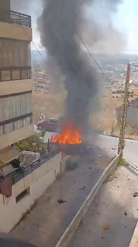 Lebanese media report an Israeli drone strike on a car in the Aabra suburb of the coastal city of Sidon