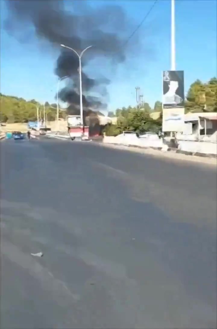 Damascus-Beirut road, near Hajz (military post/checkpoint) Al-Zabadani. It is said that the air attack was carried out by an Israeli drone and killed people