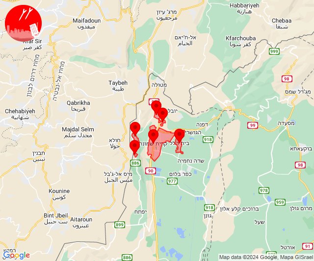 Missile threat alerts in Kiryat Shmona area