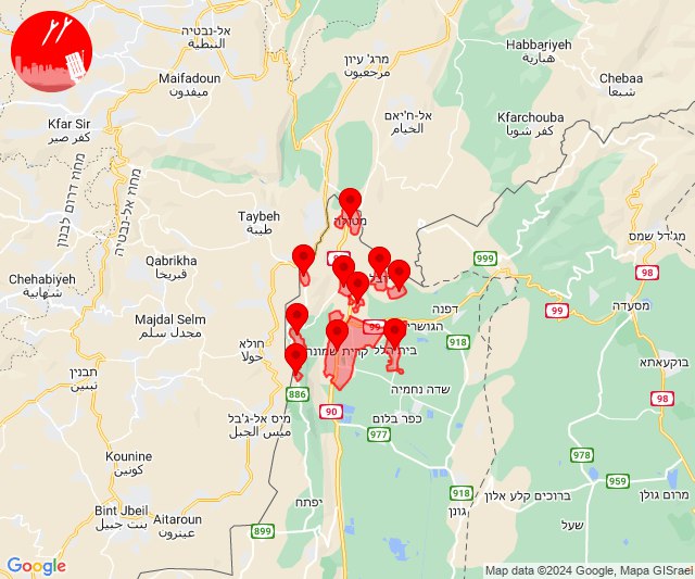 Drone threat alerts in Kiryat Shmona area