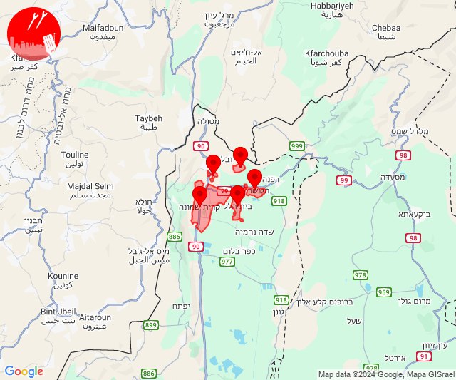 Alertes aux roquettes dans la région de Kiryat Shmona