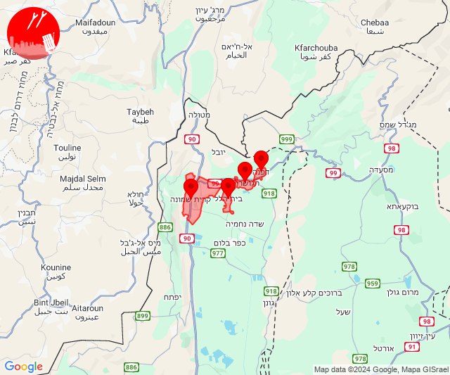 Alerta de amenaza de misiles en la zona de Kiryat Shmona