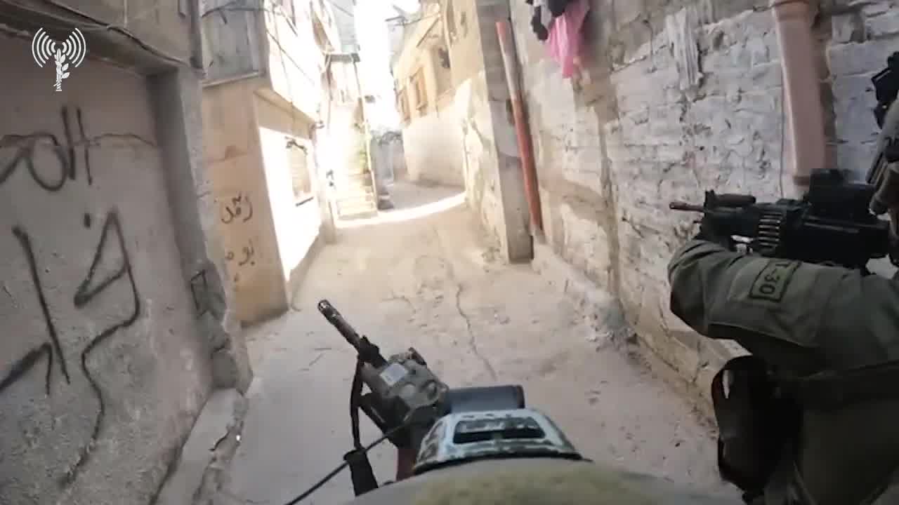 Israeli army troops operating in Tulkarem, where they captured and destroyed several explosives labs