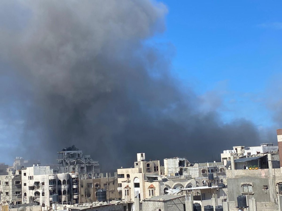 Airstrikes target diesel collection point behind Al-Arqam Girls School, west of Gaza City