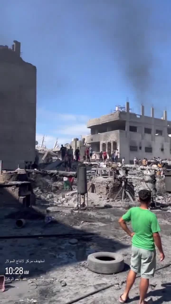 Two buildings used by Hamas in Gaza City's Sheikh Radwan neighborhood, close to a school used as a shelter for displaced Palestinians, was struck by Israeli fighter jets earlier today, the IDF says.