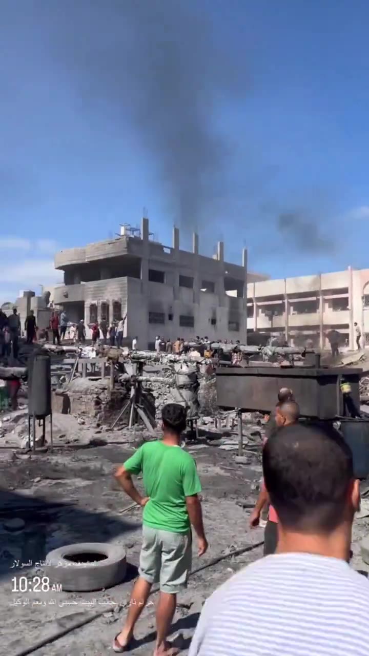 Two buildings used by Hamas in Gaza City's Sheikh Radwan neighborhood, close to a school used as a shelter for displaced Palestinians, was struck by Israeli fighter jets earlier today, the IDF says.

