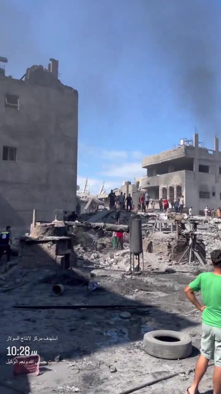 Two buildings used by Hamas in Gaza City's Sheikh Radwan neighborhood, close to a school used as a shelter for displaced Palestinians, was struck by Israeli fighter jets earlier today, the IDF says.

