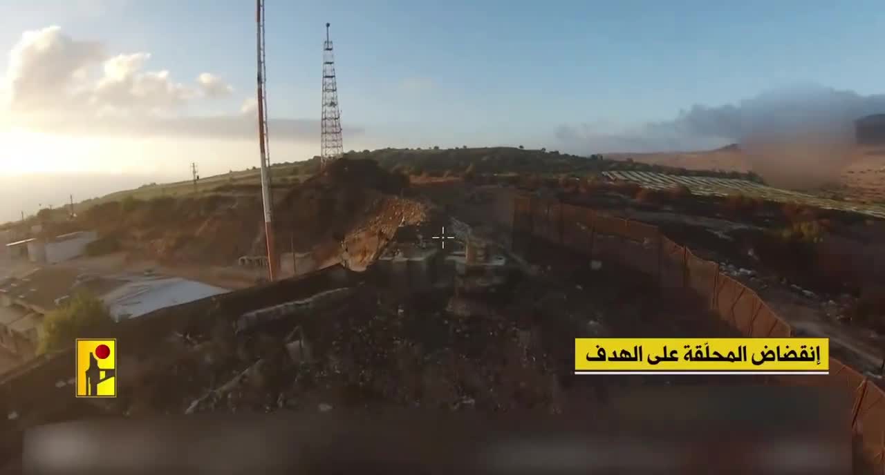 Hezbollah FPV-aanval versus RF-jammer op Al Malikiyah-site