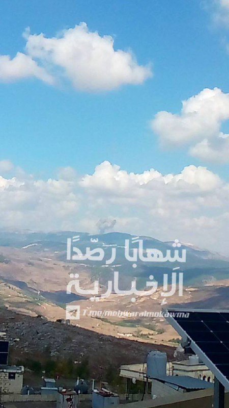 A series of consecutive Israeli army air strikes on different targets near Blat and the mountains areas near Rihan