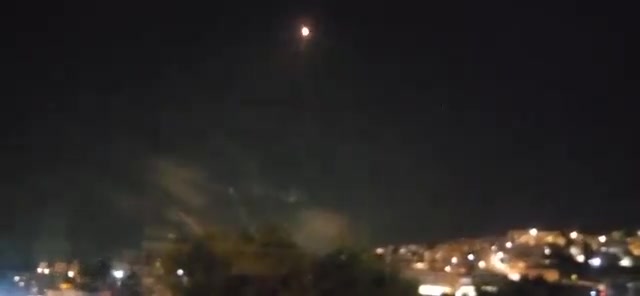 Interceptors being launched from near Haifa, against incoming Projectiles launched from Southern Lebanon