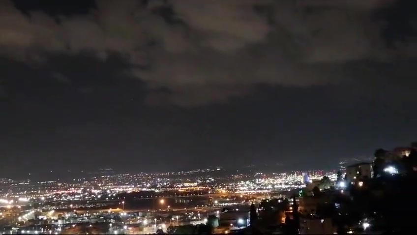 Iron Dome interceptor missiles are seen over northern Israel