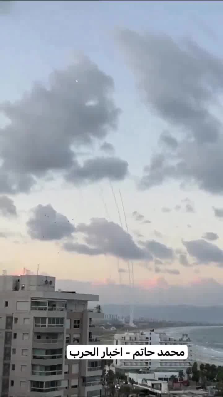 Tamir interceptors fired a short time ago following Hezbollah rocket fire near Haifa