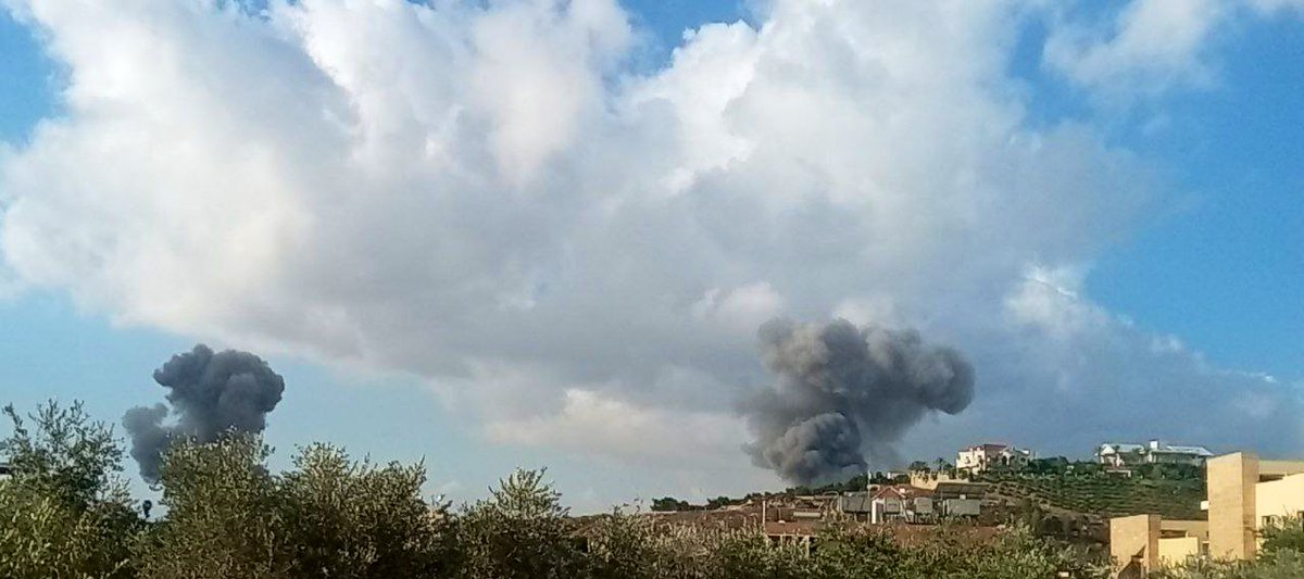 Iqlim Tuffah sıradağlarındaki Kafr Fila yakınlarında hava saldırıları