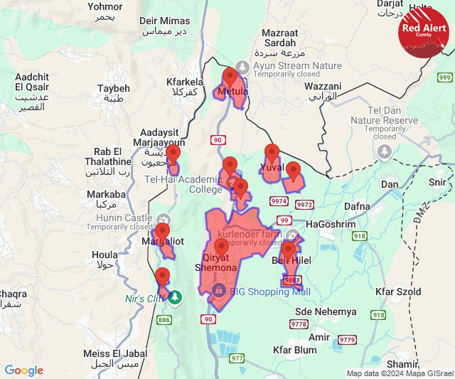 Alertas de intrusión de drones ahora para la región de la Alta Galilea en el norte de Israel