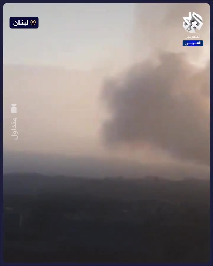 The moment of a  explosion in the town of Tefahta, south Lebanon, as a result of the Israeli bombing