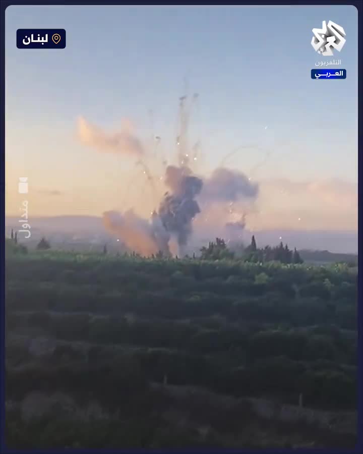 The moment a series of Israeli raids were launched on several areas in Lebanon