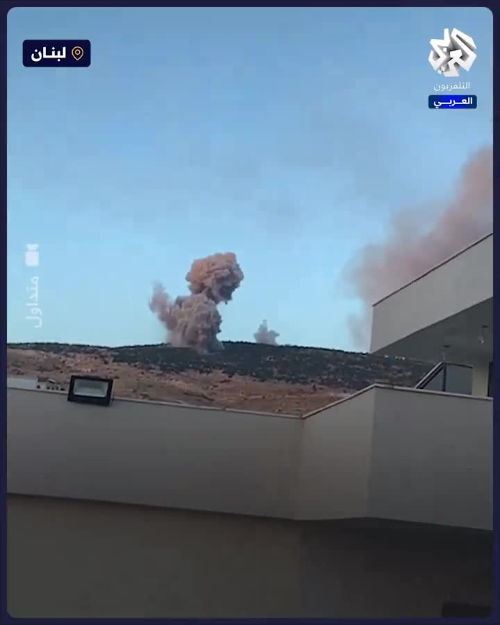 The moment a series of Israeli raids were launched on several areas in Lebanon