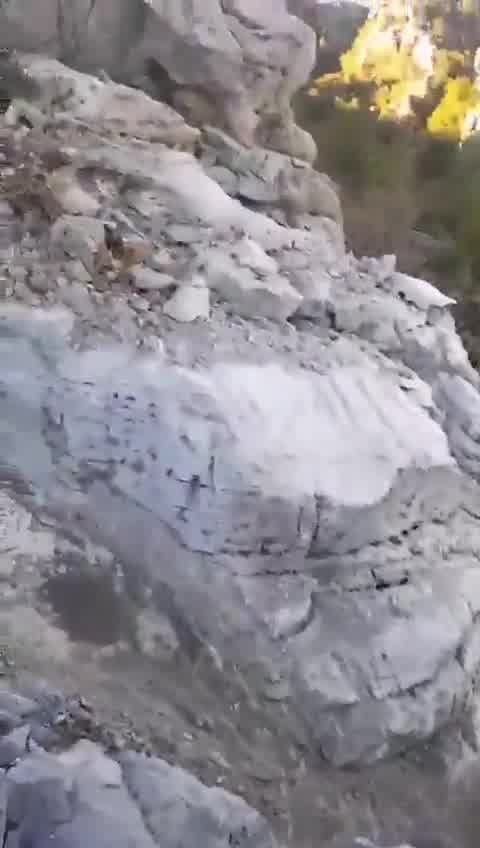 The damage after a raid on the outskirts of the town of Bint Jbeil, south Lebanon