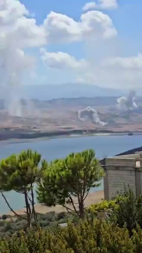 Aviones de combate israelíes atacan las proximidades del lago y la presa Qaraoun en la Bekaa occidental