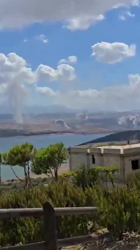 Aviones de combate israelíes atacan las proximidades del lago y la presa Qaraoun en la Bekaa occidental