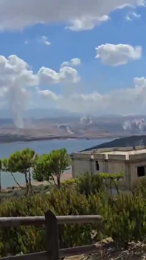 O perímetro do lago e da barragem de Qaraoun, no oeste de Bekaa, foram alvos de ataques aéreos