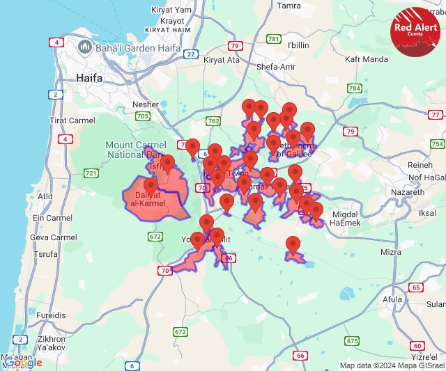 Zusätzliche Warnungen zwischen Haifa und Tel Aviv