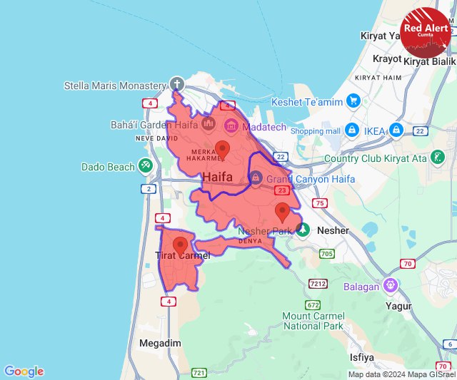 Haifa bajo alerta de misiles