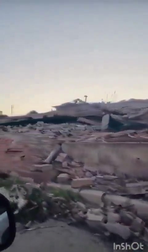 Footage of the destruction in in the town of Ain in Bekaa region after Israeli strikes there