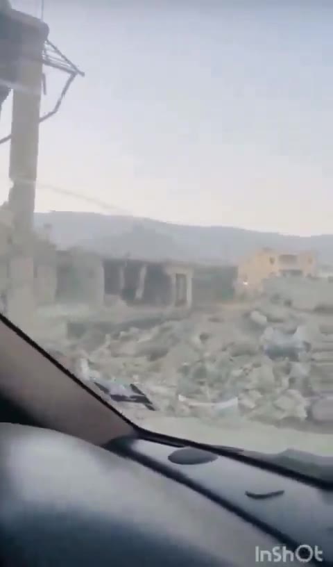 Footage of the destruction in in the town of Ain in Bekaa region after Israeli strikes there