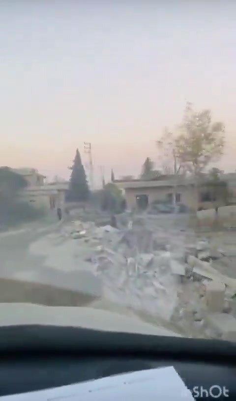 Footage of the destruction in in the town of Ain in Bekaa region after Israeli strikes there