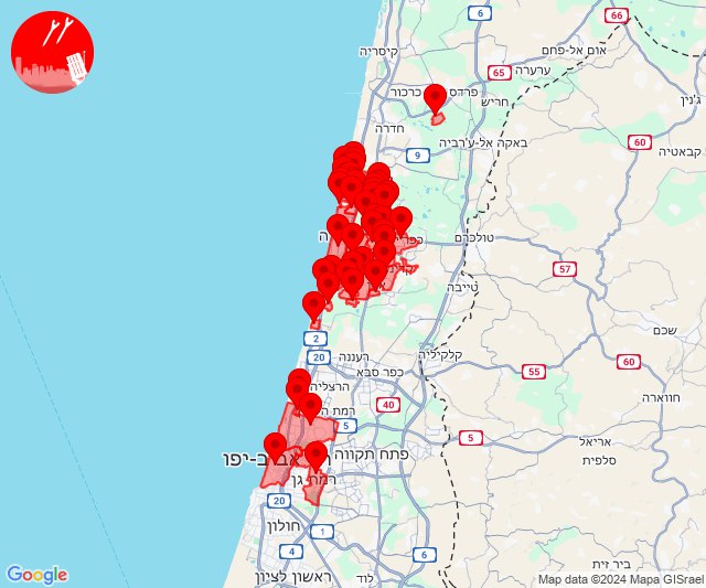 Rocket alerts in Tel Aviv and Netanya