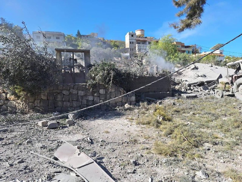 Damage after the strikes in Jibchit