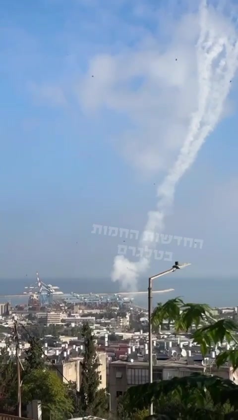 Emergency forces ruled out  any impacts in Haifa, the smoke was seen rising from 1 of the neighborhoods is smoke from an Iron Dome battery that launched interceptors near the port, the smoke drifted above a residential neighborhood creating a false impression that an impact occurred