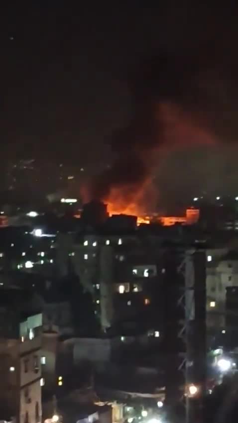 Israeli bombing of the suburb of Beirut and the state of panic among citizens as dawn approaches