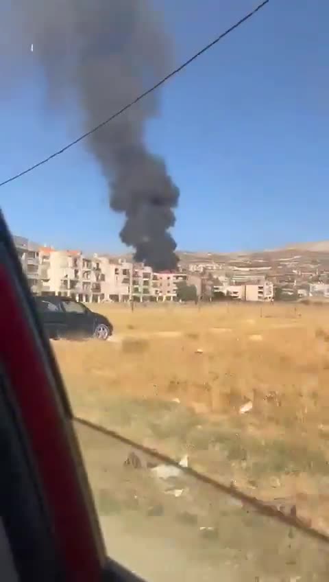 Israëlische aanval op de berg Shanieh in het district Aley