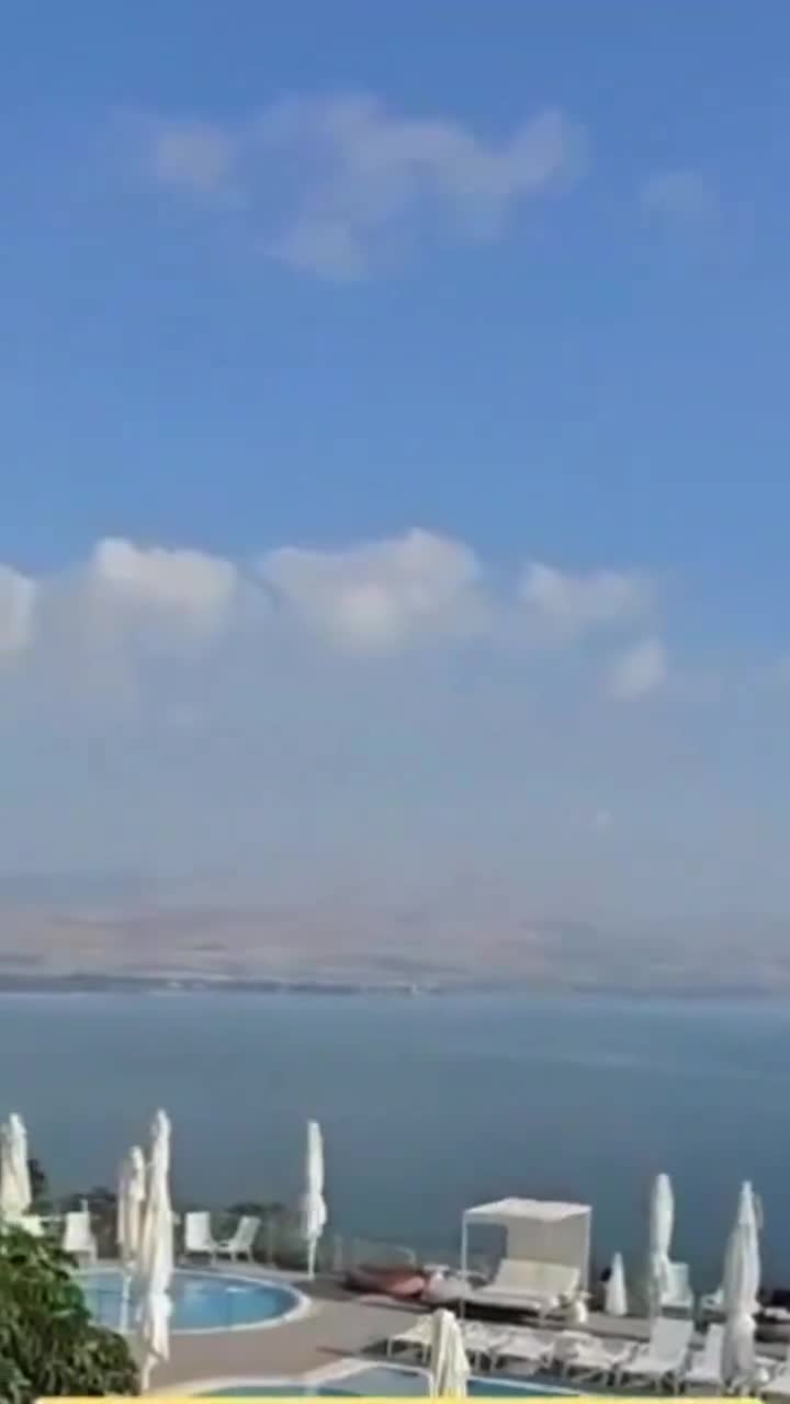 Footage shared on social media shows that at least one of the rockets landed in the Sea of Galilee