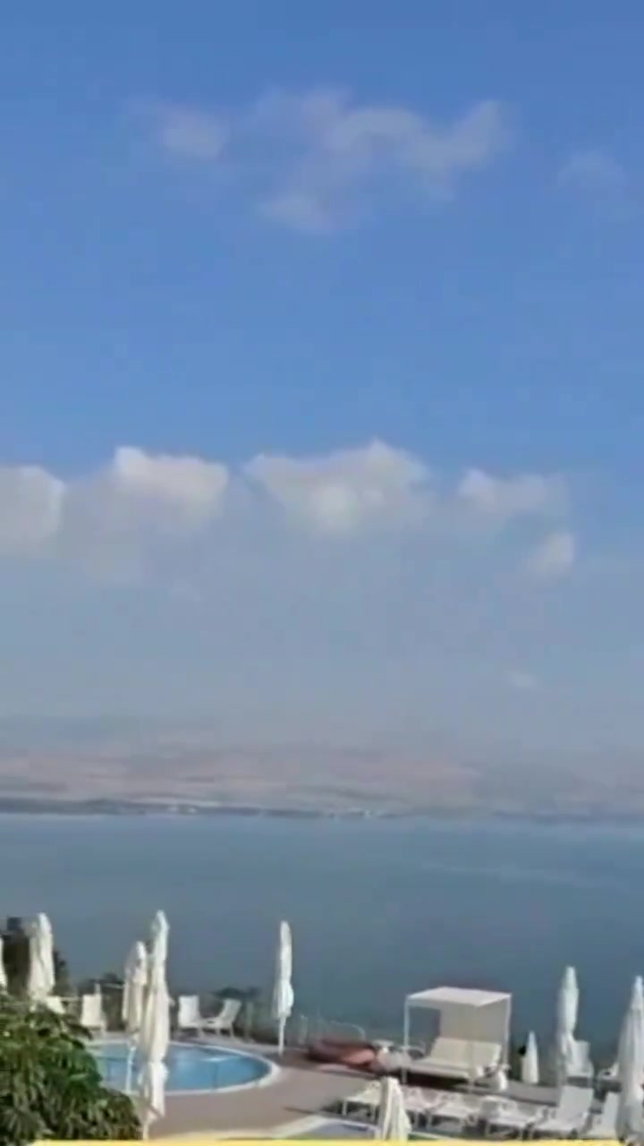 Footage shared on social media shows that at least one of the rockets landed in the Sea of Galilee