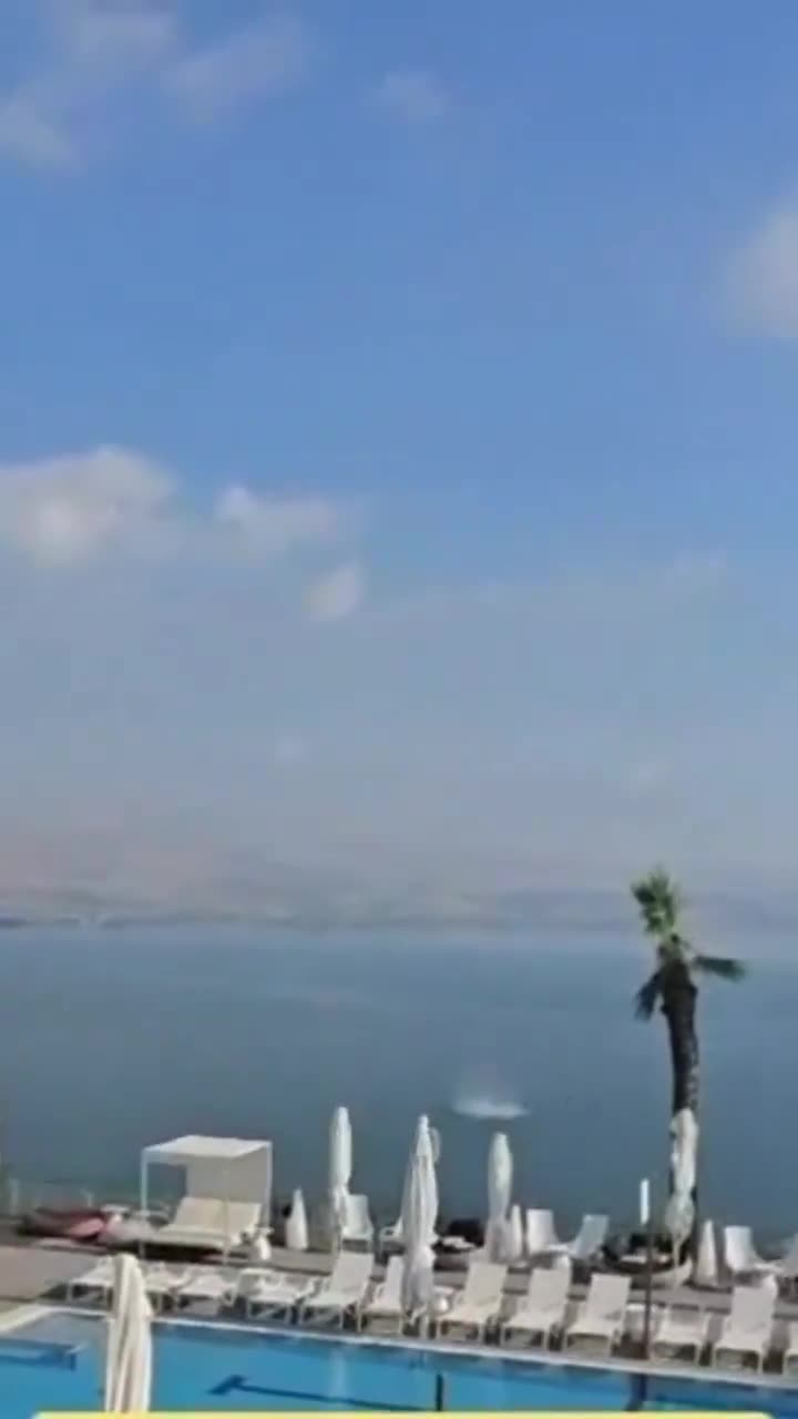 Footage shared on social media shows that at least one of the rockets landed in the Sea of Galilee