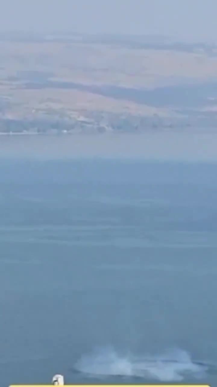 Footage shared on social media shows that at least one of the rockets landed in the Sea of Galilee