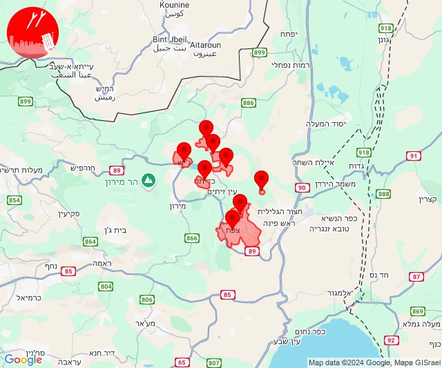 Rockets barrage was fired towards Safed