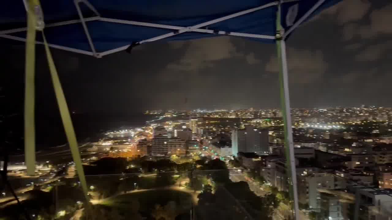 Missile or missile fragment impacts in downtown Tel Aviv