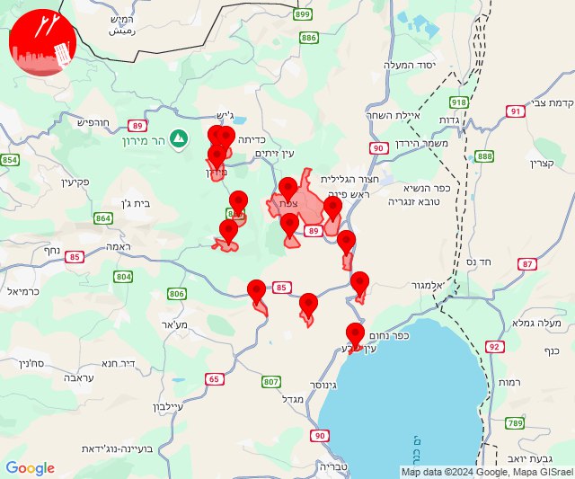 Safed'e doğru roketler atıldı