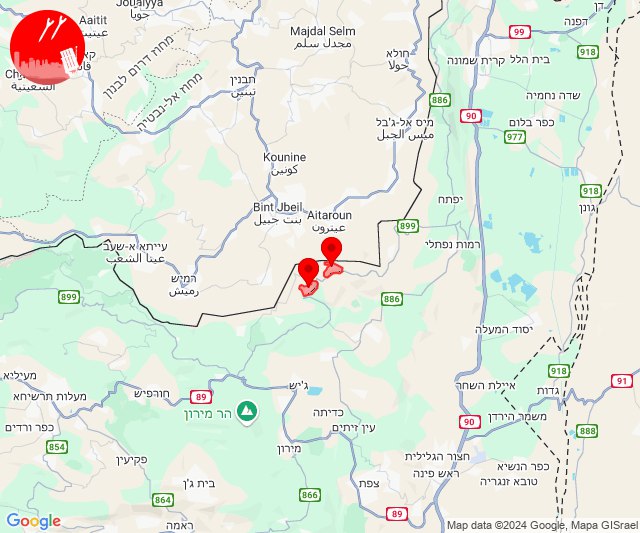 Barragens de foguetes em direção a Avivim