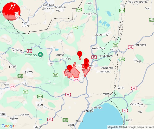 Nowe rakiety lecą w kierunku Safedu